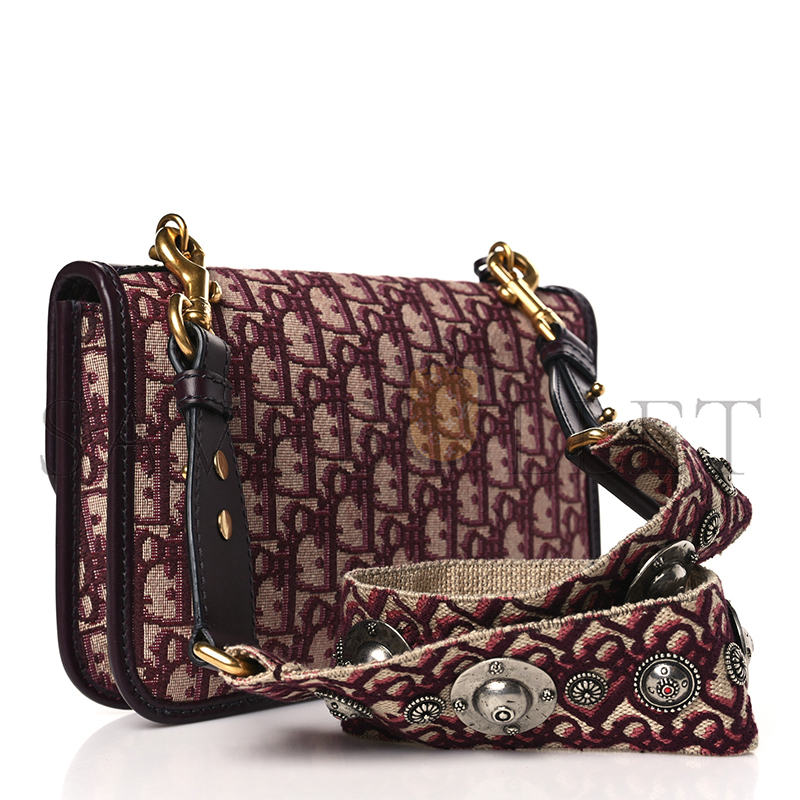 D*or oblique D*oraddict flap bag burgundy (24*17*5.1cm)